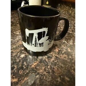 Black Oil Derrick Pump Jack Coffee Mug Industrial Gas Energy Petroleum Cup